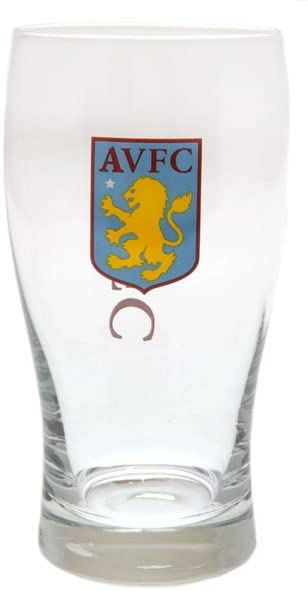 Licensed Souvenir Official Aston Villa Football Crest Pilsner Beer Glass